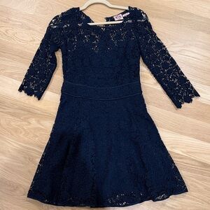 Women’s Lace Fit-and-Flare Dress in Navy